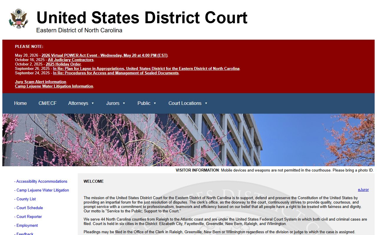 U.S. District Court Eastern District of North Carolina serving Wake County