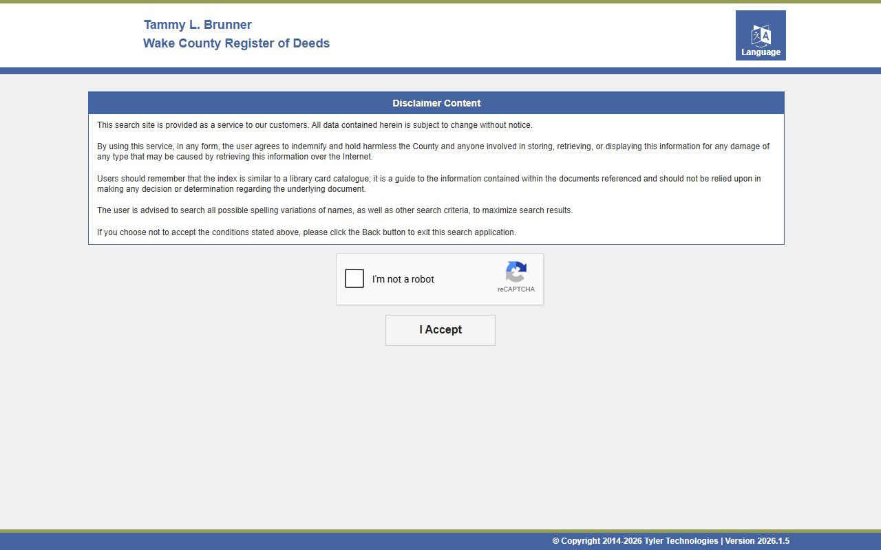 Wake County Register of Deeds records search related to probate records