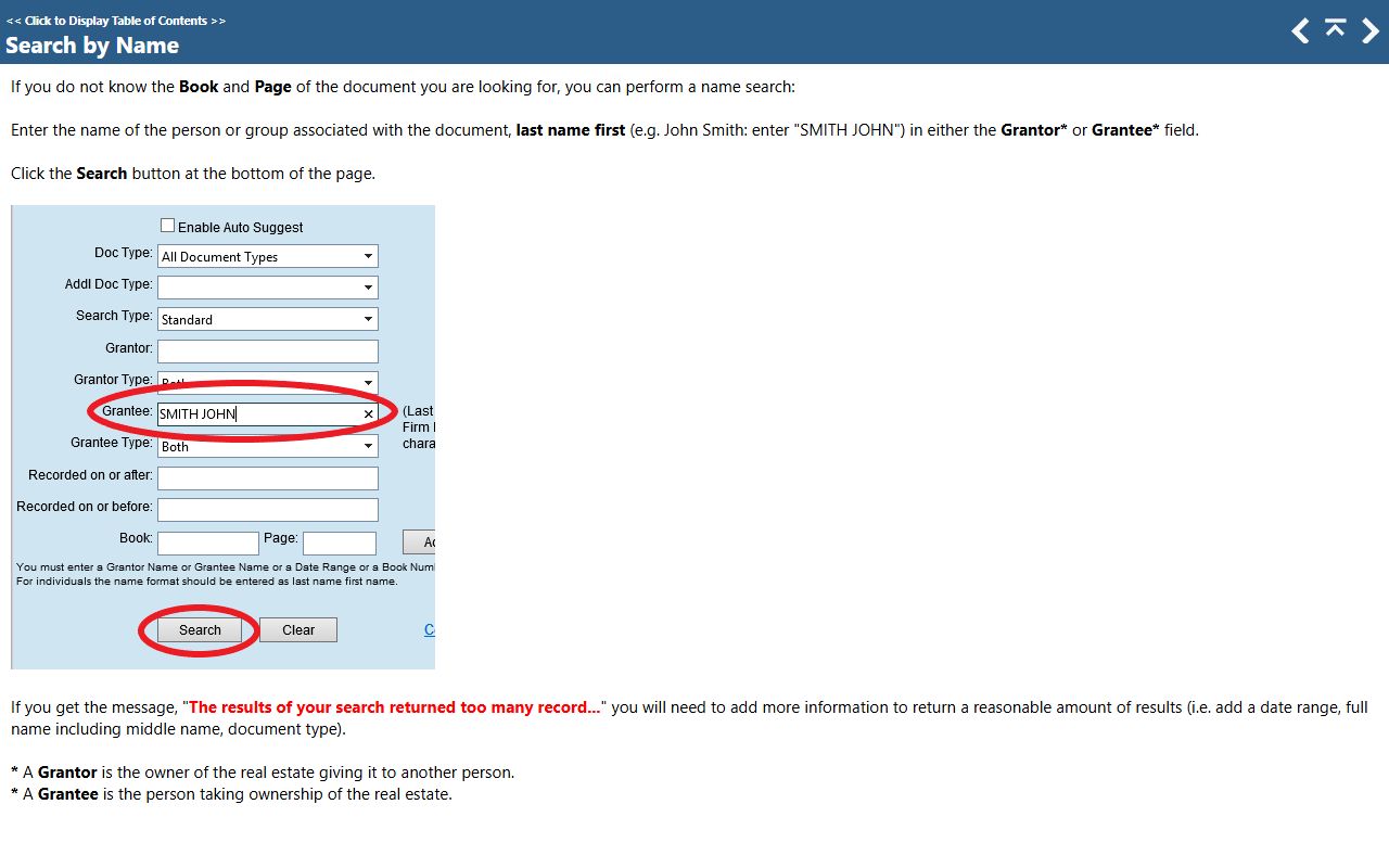 Wake County CRPI name search instructions for public records