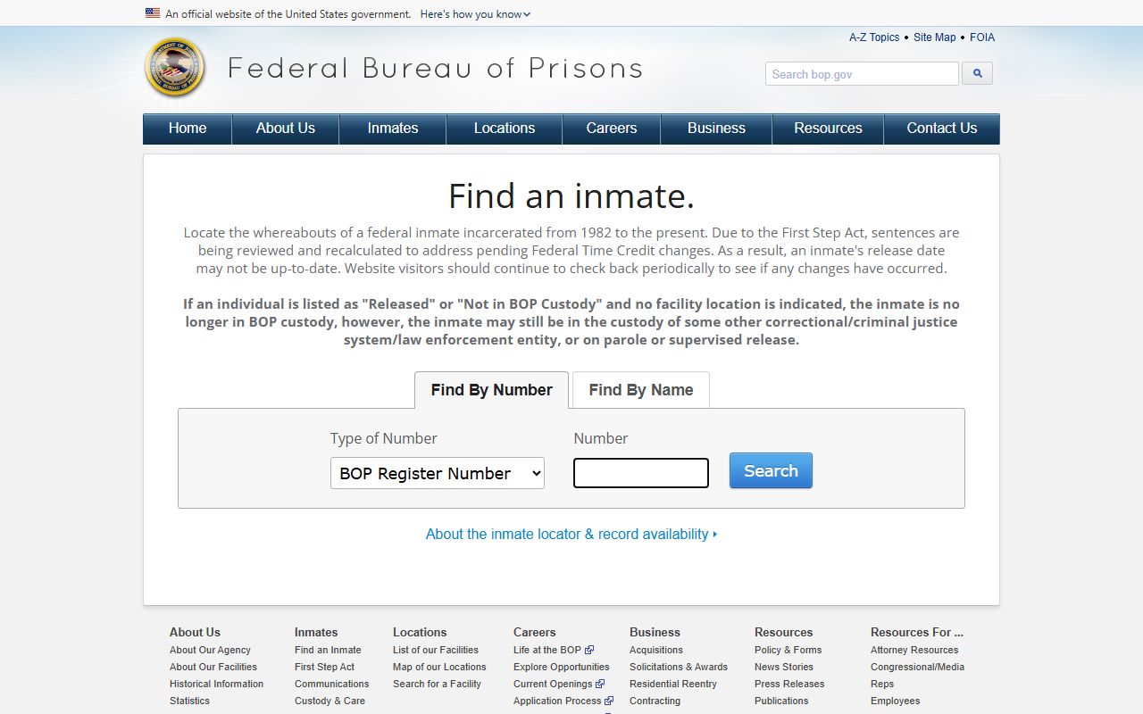 Federal BOP inmate locator for Wake County released inmates