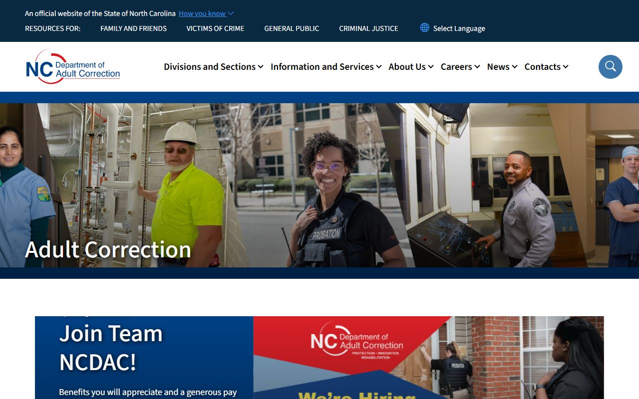 North Carolina Department of Adult Correction for Wake County released inmates