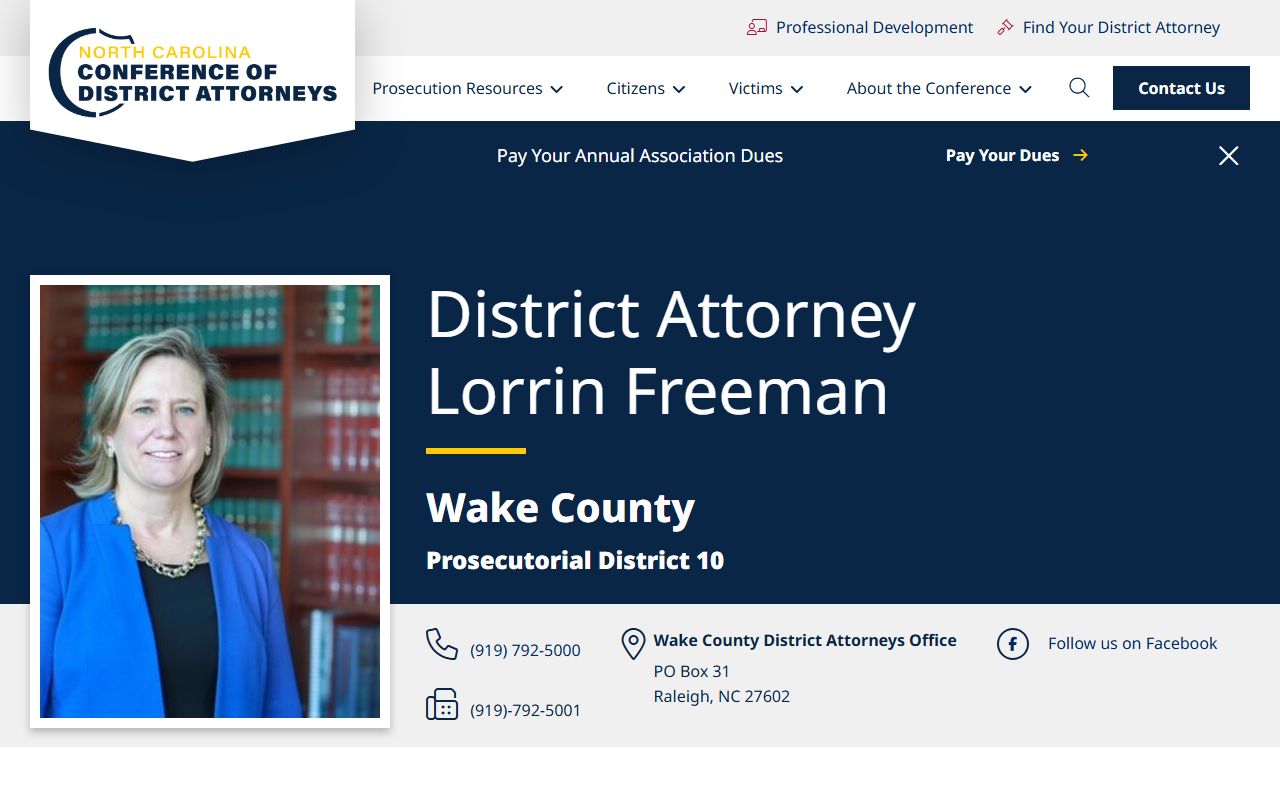 Wake County District Attorney for warrant and criminal records